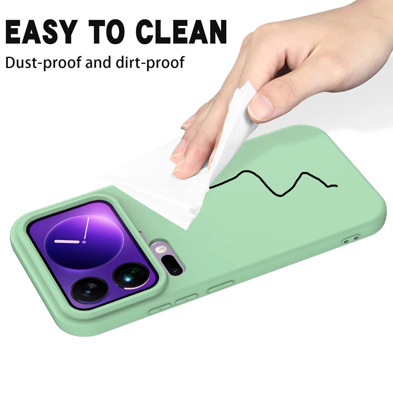 Xiaomi 17 Series Soft Liquid Silicone Case with Soft Flocked Lining