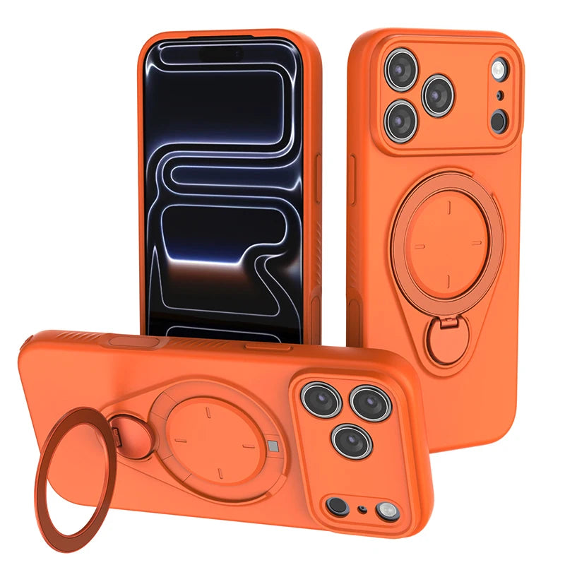 Full Protection MagSafe Case with Rotating Ring Stand for iPhone 17 Series
