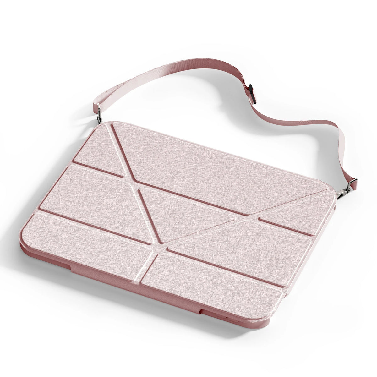 Folding Stand Case with Clear Back and Shoulder Strap for iPad Pro M2 (2022)