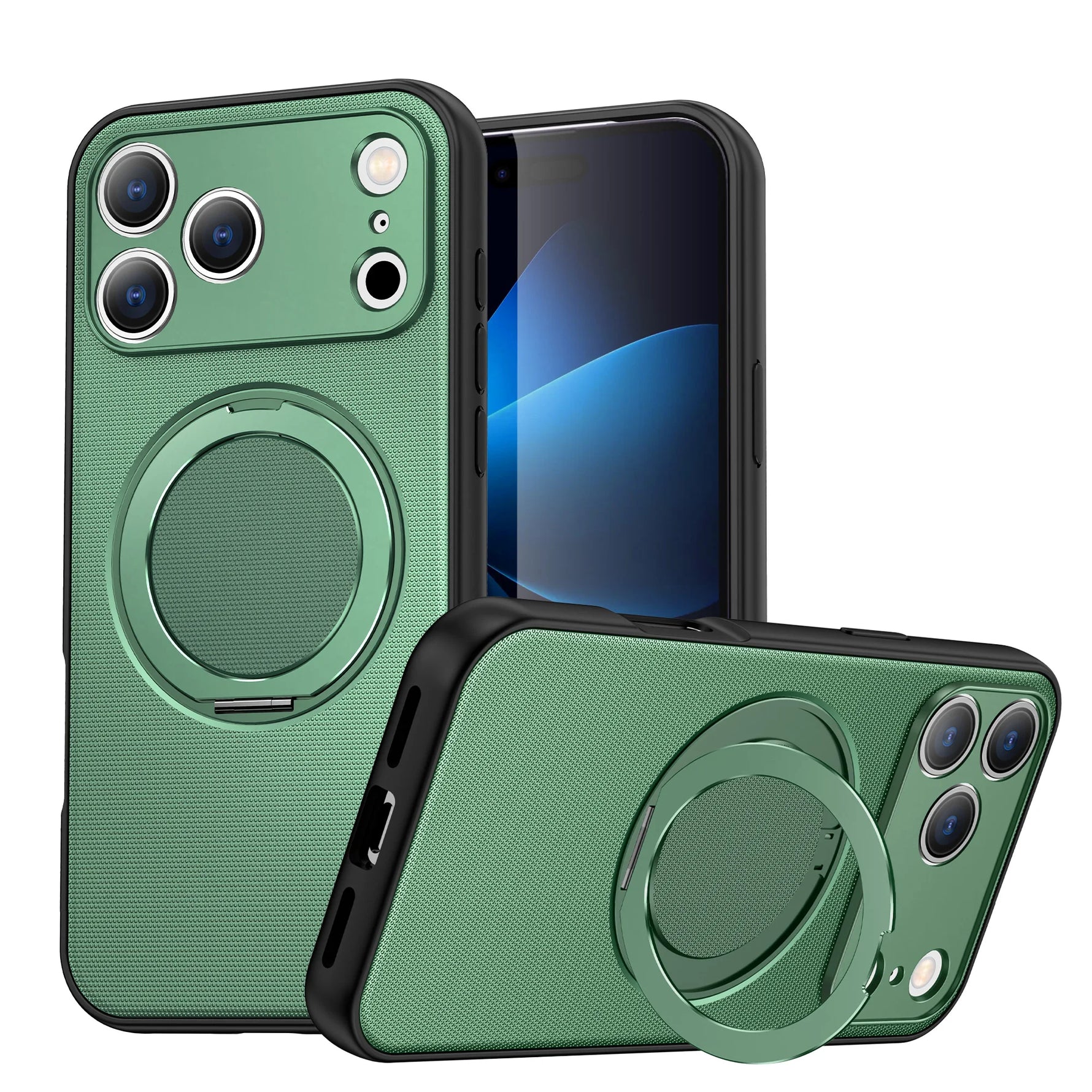 Protective MagSafe Armor Case with Ring Holder for iPhone 17 Series