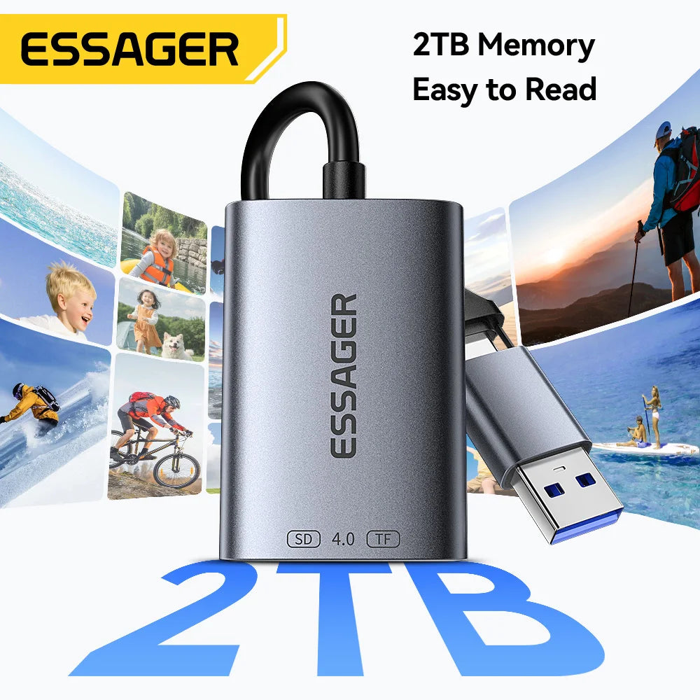 Essager 2-in-1 USB-A Type-C Card Reader