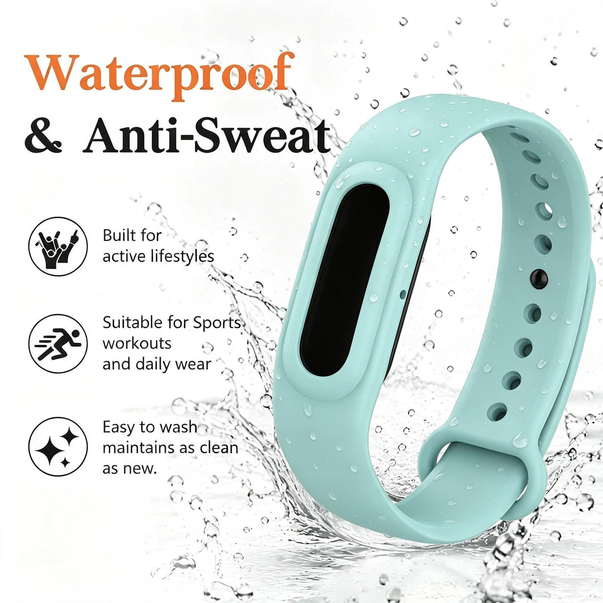 Perforated Silicone Sport Strap for Google Fitbit Air