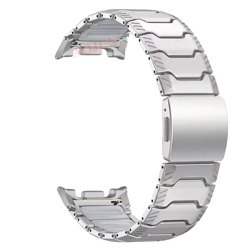 Titanium Link Bracelet Band with Magnetic Light-Up Buckle for Samsung Galaxy Watch Ultra 2
