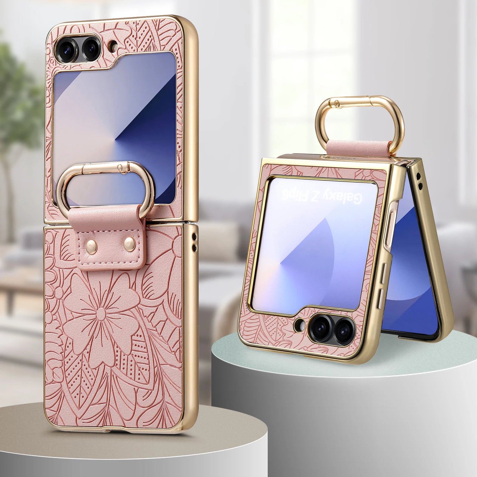 Fashion Floral Embossed Leather Case for Samsung Galaxy Z Flip 6