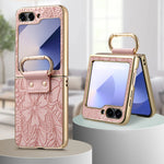 Fashion Floral Embossed Leather Case for Samsung Galaxy Z Flip 5