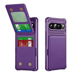Google Pixel 10 Series Leather Flip Case with Card Holder Stand