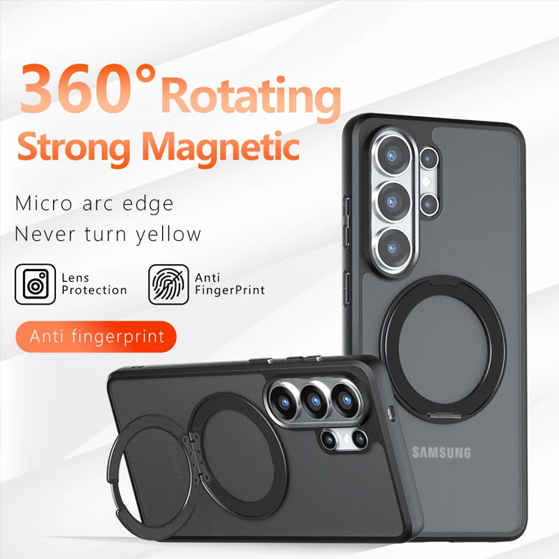 Shockproof Matte Magnetic Case with Ring Holder for Samsung Galaxy S26 Series