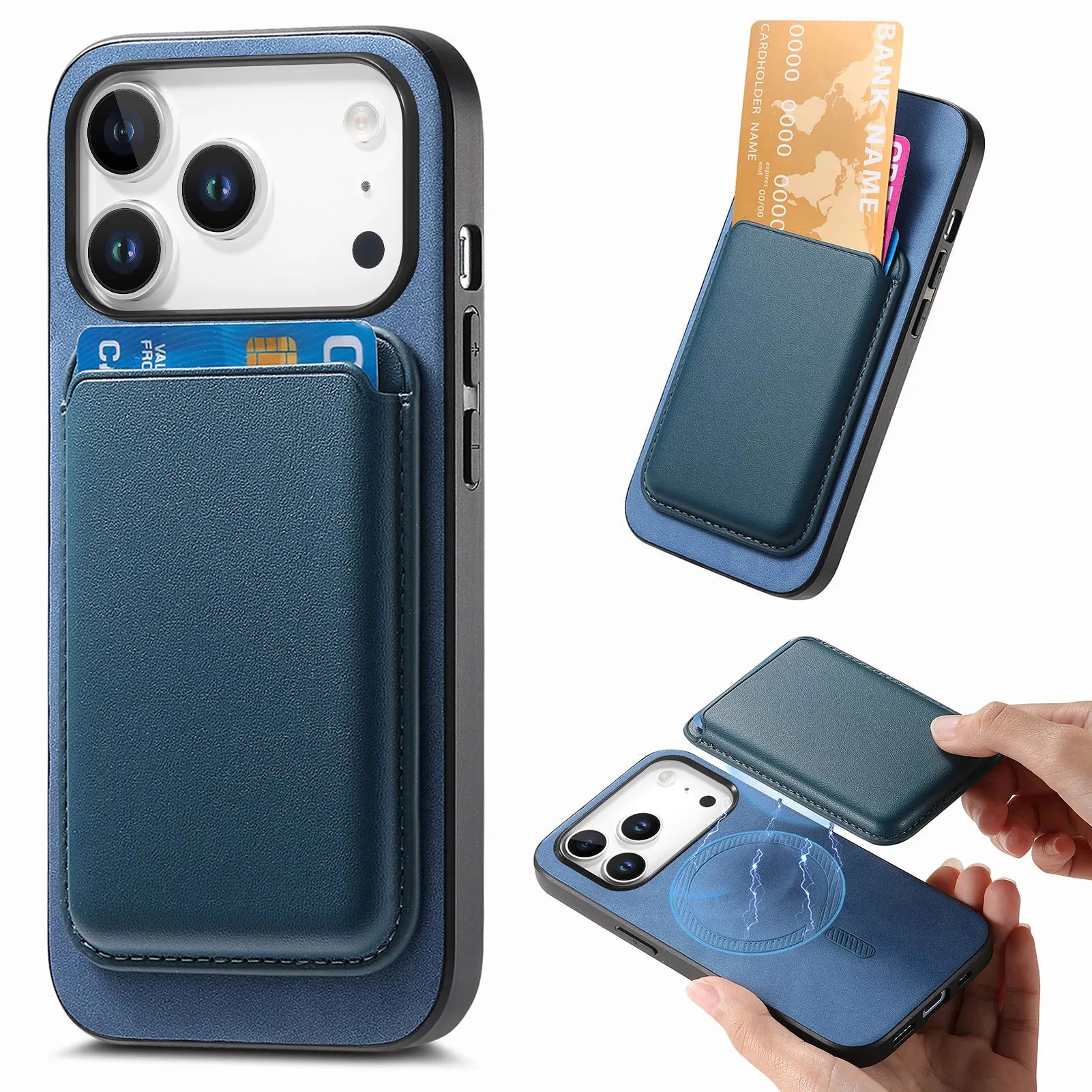 Premium 2-in-1 MagSafe Leather Wallet Case with Card Slot for iPhone 17 Series