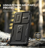 Military-Grade Protection Rugged Case with Camera Cover & Built-In Screen Protector for Samsung Galaxy S25 Ultra