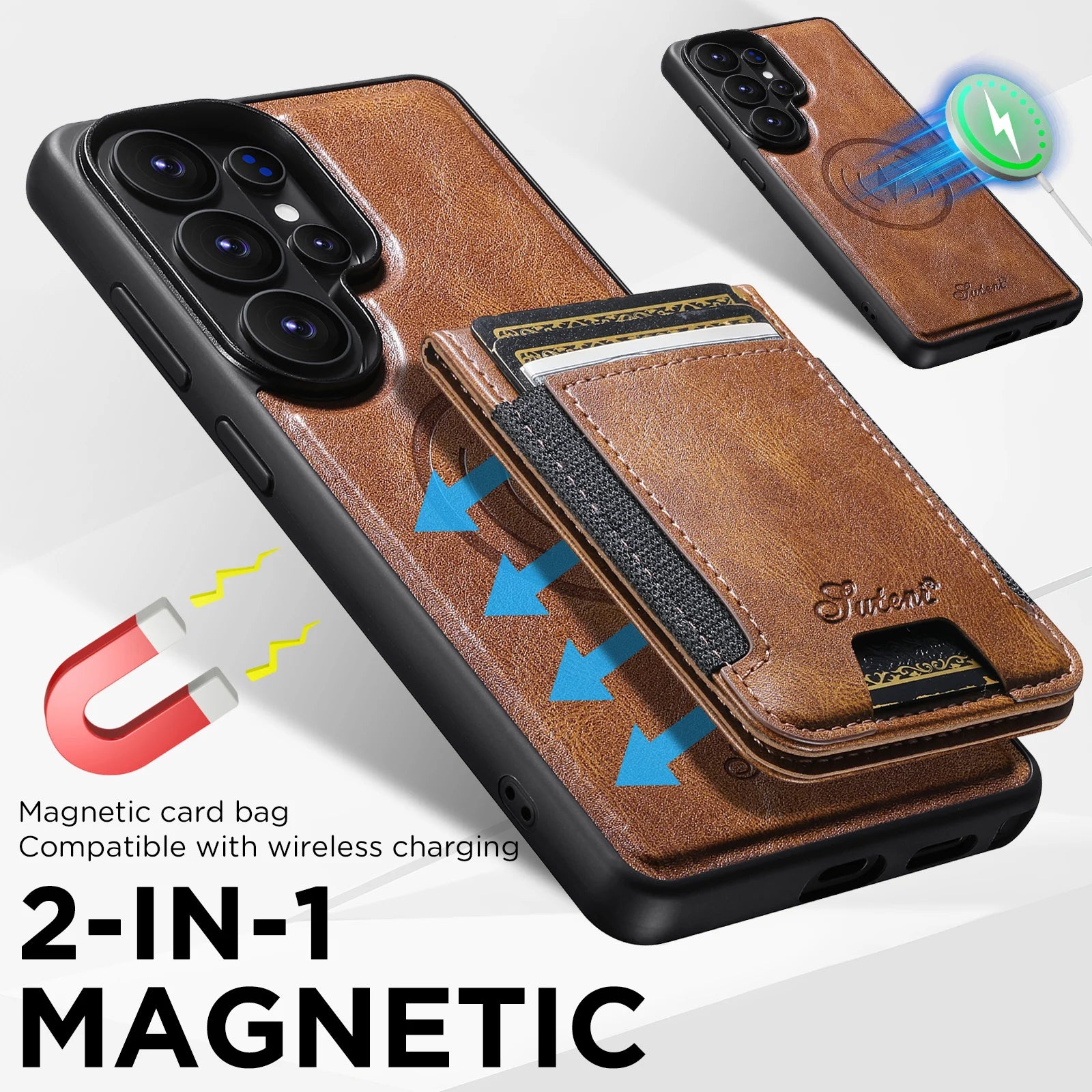 Premium Detachable Magnetic Leather Wallet Case for Samsung Galaxy S26 Ultra