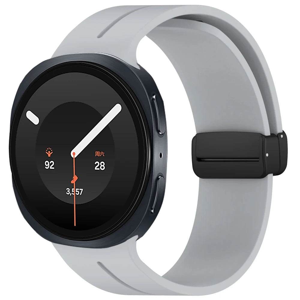 Silicone Smartwatch Band with Magnetic Snap Closure for Samsung Galaxy Watch 9