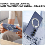 Samsung Galaxy Z Fold 7 Shockproof Clear Case with Rotating Stand