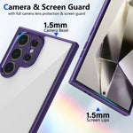 Shockproof Armor Matte Frosted Clear Case with Lens Protection for Samsung Galaxy S24 Series