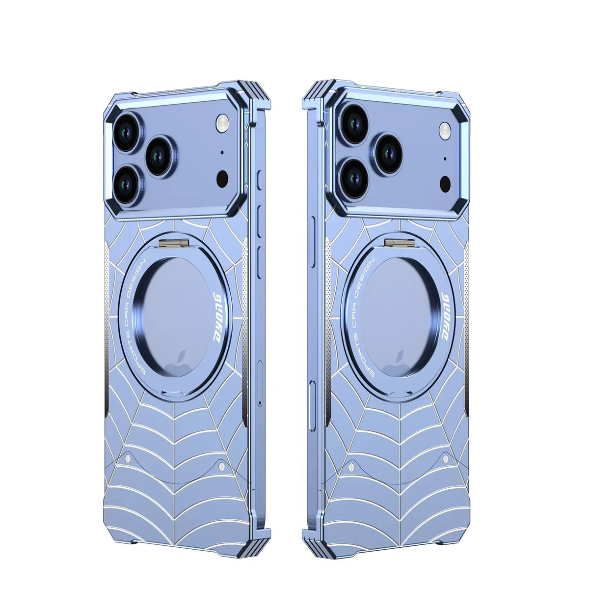 Metal Frame MagSafe Case with 360° Rotating Ring Stand for iPhone 17 Series