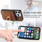iPhone 16 Series PU Leather Case with MagSafe Support and Removable Card Holder