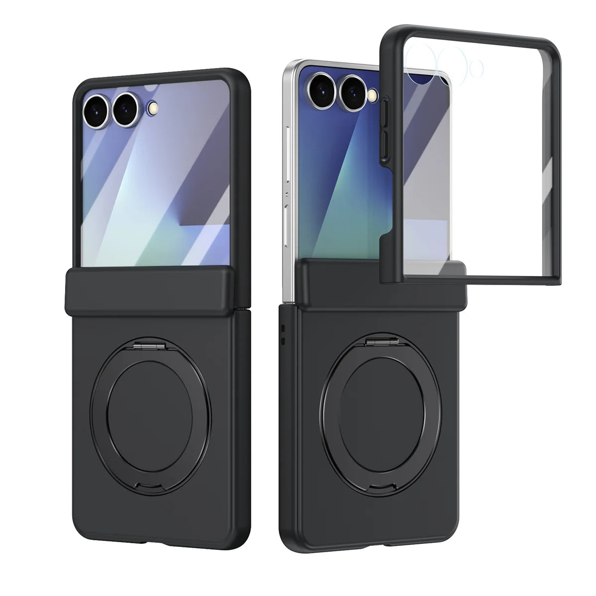 Protective Magnetic Phone Case With Rotating Ring Holder for Galaxy Z Flip 7