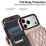 Leather Wallet Phone Case with Adjustable Lanyard for iPhone 17 Series