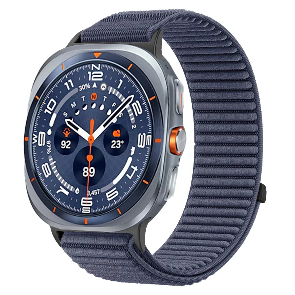 Breathable Nylon Watch Strap with Hook-and-Loop Fastener for Samsung Galaxy Watch Ultra 2