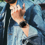 Hard Metal Bumper Case with Textured Mesh Grips for Apple Watch
