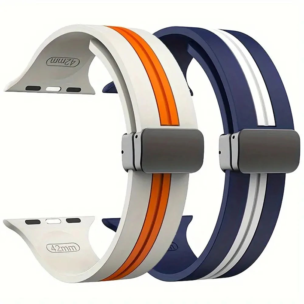Textured Dual-Layer Band with Pin-and-Hole Adjustment for Apple Watch