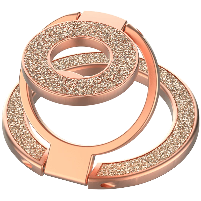 Universal Magnetic Phone Grip and Kickstand with Double-Sided Ring