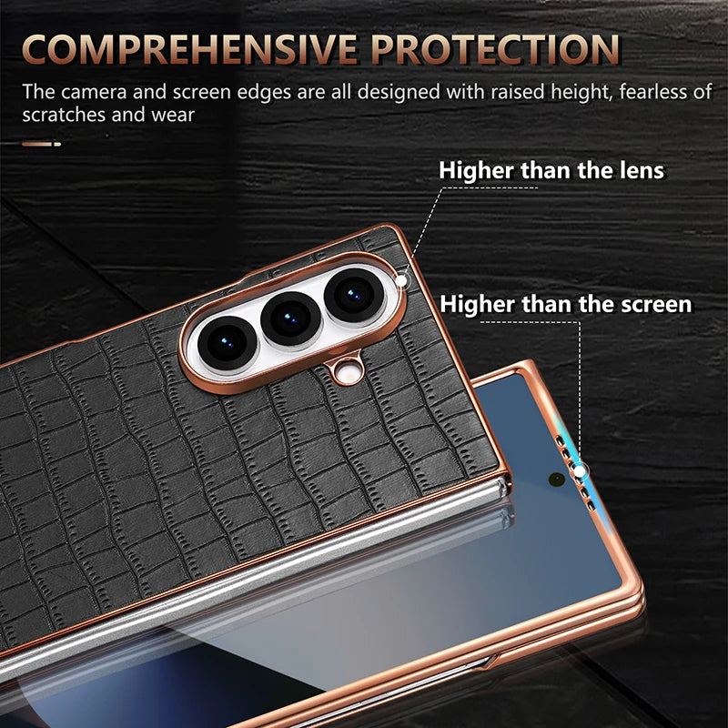 Skin-Feel Crocodile Texture Shockproof Case for Samsung Galaxy Z Fold 7