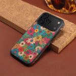 Luxury Flower Pattern Leather MagSafe Case for iPhone 17 Series