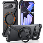 Shockproof Z-Shape Frameless  Aluminium Phone Case with Magnetic Ring for Google Pixel 9 Series