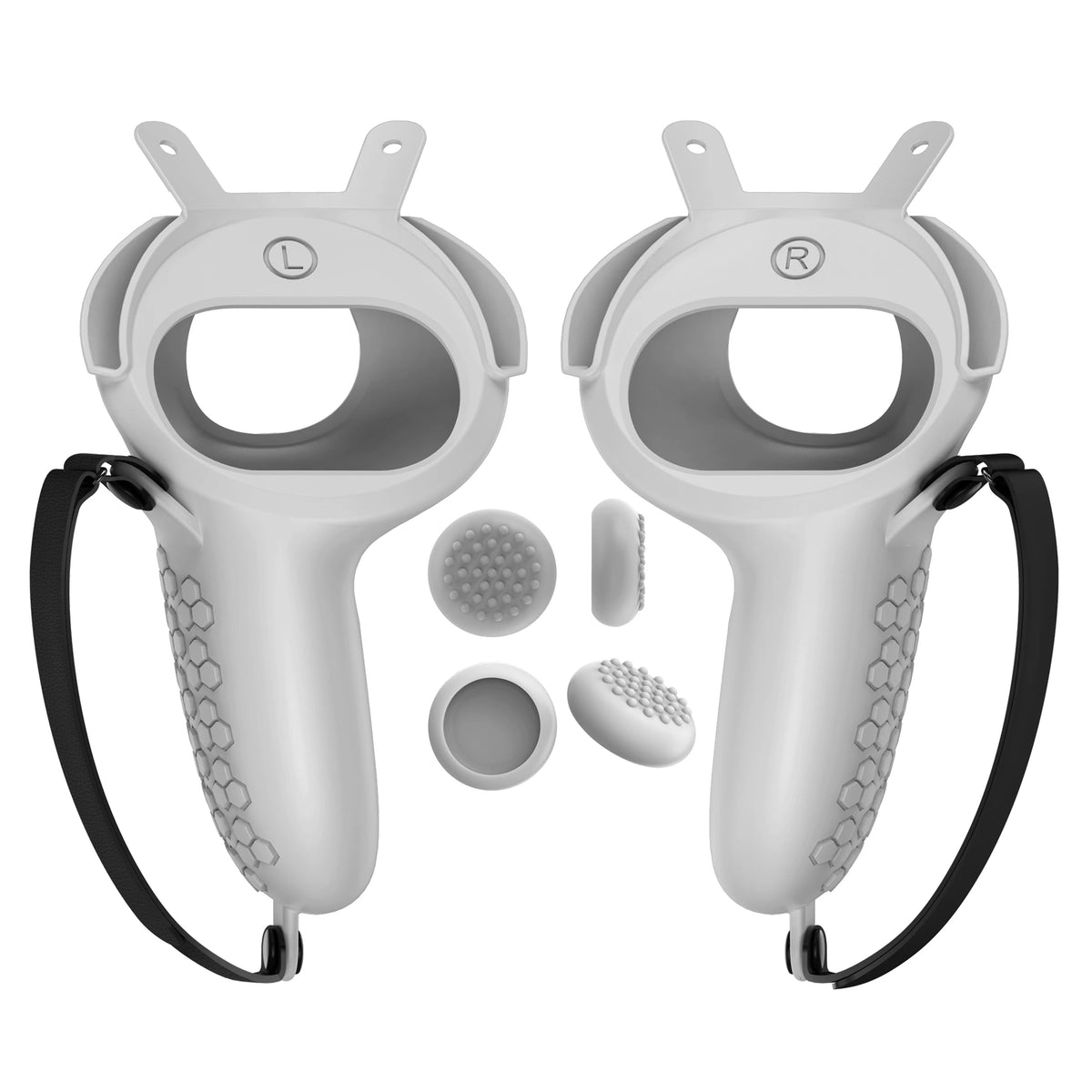 Meta Quest 2 Controller Silicone Grip Cover with Knuckle Strap