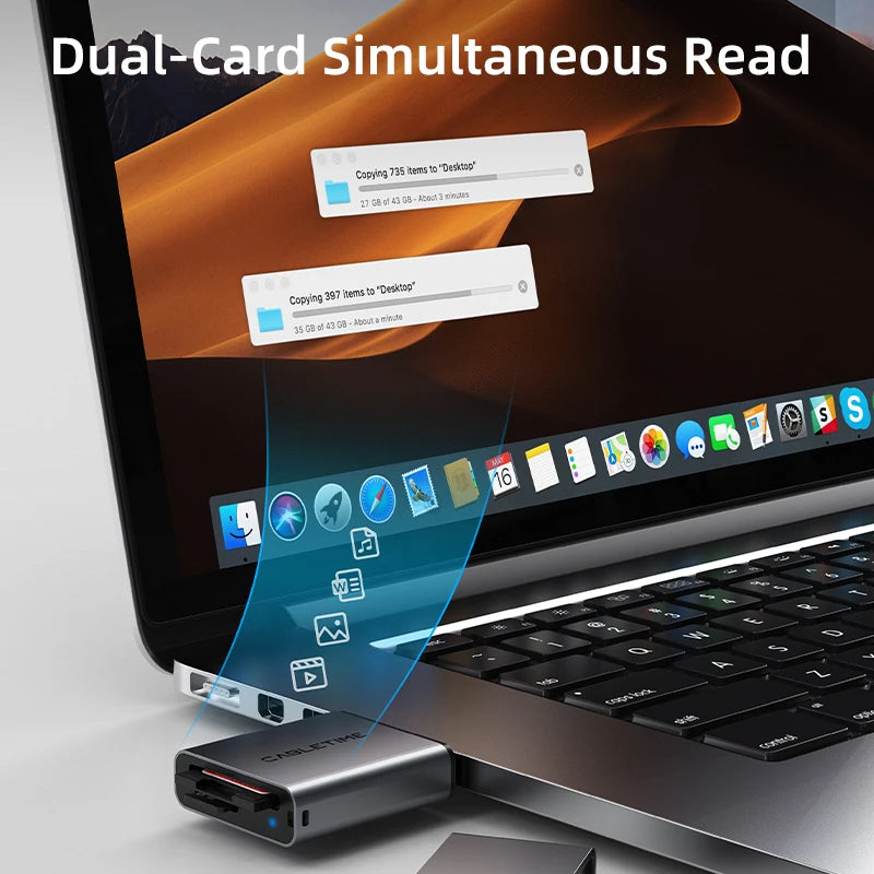CABLETIME USB 3.0 3-in-1 Card Reader