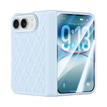Quilted Hinge Protection Case with Tempered Glass Front Screen for iPhone Duo