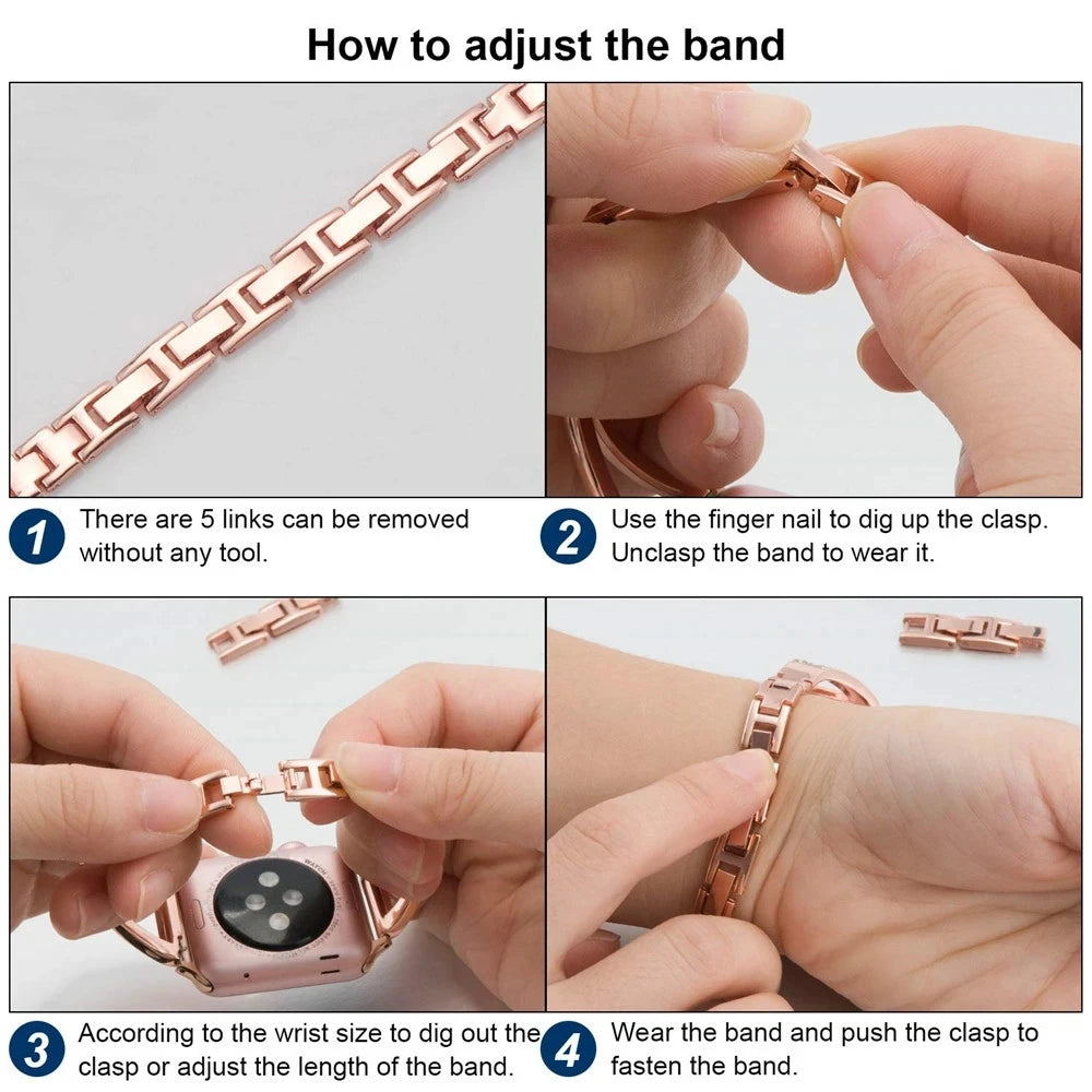 Adjustable Diamond Bracelet for Apple Watch