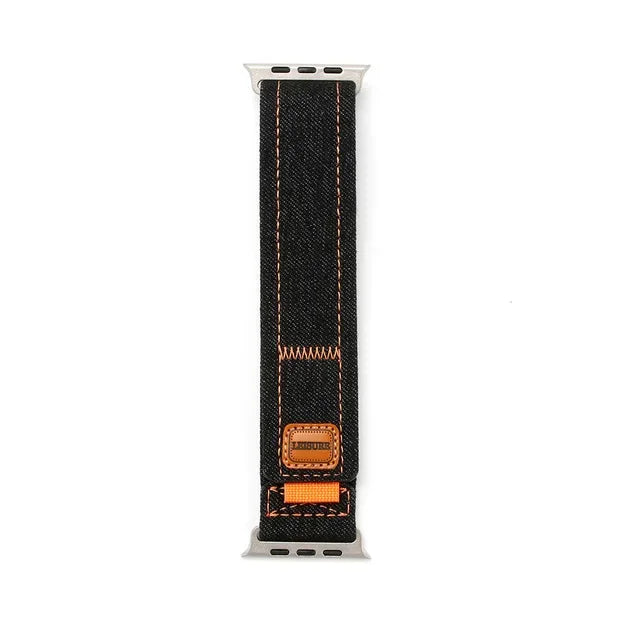 Vintage-Style Nylon Canvas Wrist Strap for Apple Watch