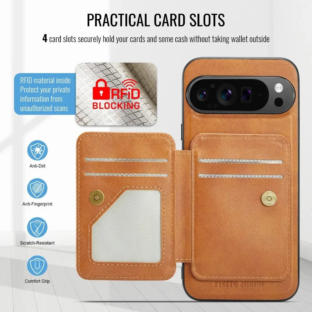 2-in-1 Detachable RFID Blocking Wallet Case with Card Slot for Google Pixel 9 Series
