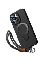 iPhone 16 Series Silicone MagSafe Case with Rotating Ring Holder Stand