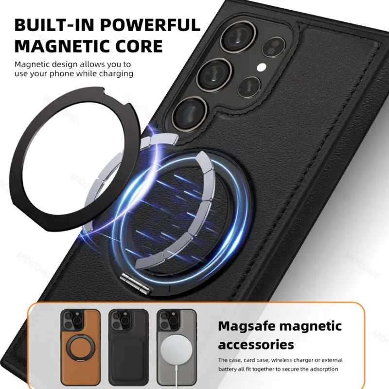 Premium Shockproof Magnetic Case with 360° Kickstand for Samsung Galaxy S24 Series