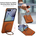 Business Leather Case with 360 Rotating Stand for Samsung Galaxy Z Flip 7