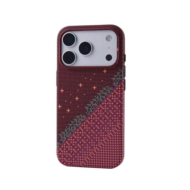 Starlight Carbon Fiber Pattern MagSafe Armor Case for iPhone 17 Series