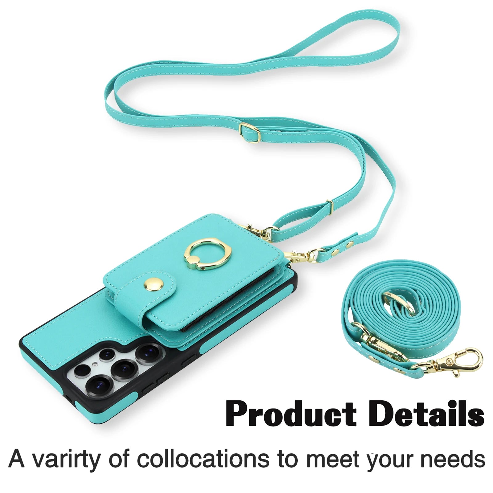 Premium Leather Crossbody Magnetic Case with Detachable Wallet for Samsung Galaxy S26 Series