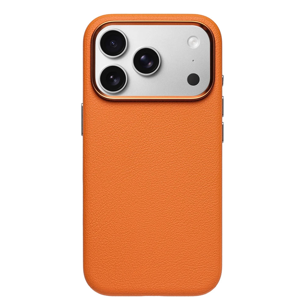 Textured Leather MagSafe Case with Raised Camera Lens Protection for iPhone 18 Series