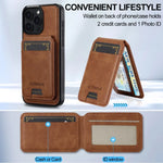 Luxury Leather MagSafe Case for iPhone 15 Series with Removable Card Pouch