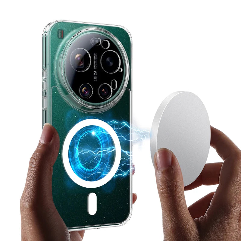 Transparent Shockproof Case with Magnetic Ring Attachment System for Xiaomi 17 Ultra