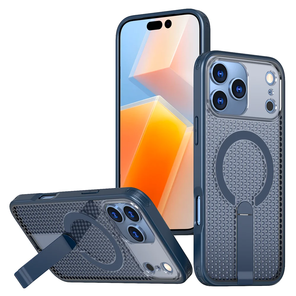 Heat Dissipation MagSafe Case with Foldable Stand for iPhone 17 Series