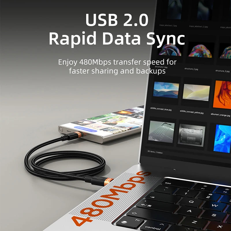 CABLETIME 60W Type-C to Type-C Quick Charge Cable