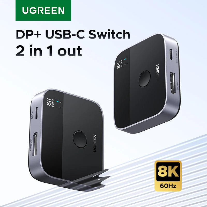 UGREEN AW701 2-in-1 USB-C & DisplayPort Video Switcher
