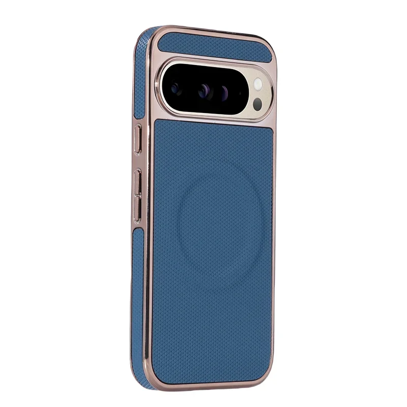 Plating Soft Edge Leather Magnetic Case for Google Pixel 9 Series