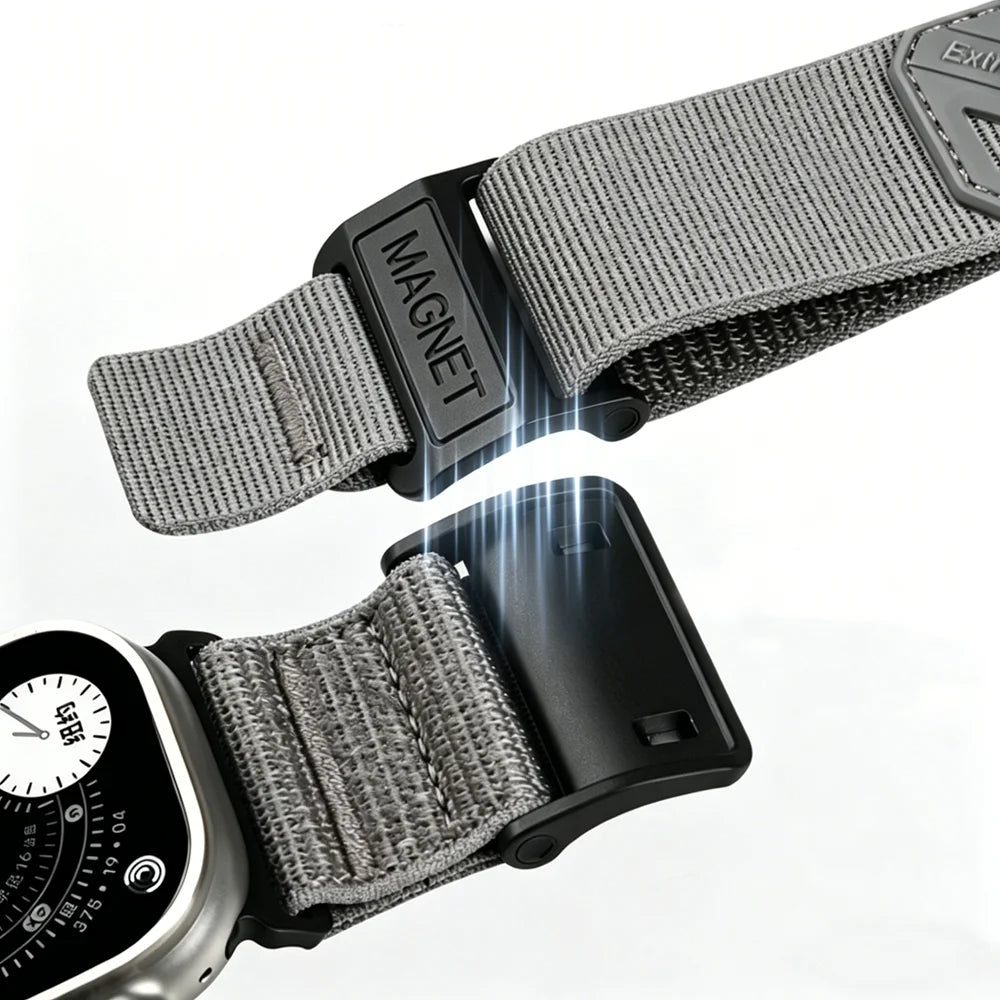Nylon Magnetic Slide Buckle Band with Titanium Closure for Apple Watch