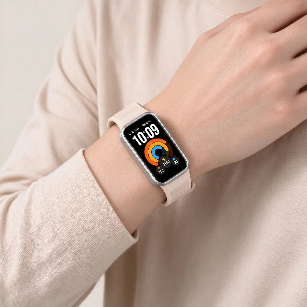 Silicone Ribbed Band with Adjustable Buckle for Xiaomi Smart Band 11 Active