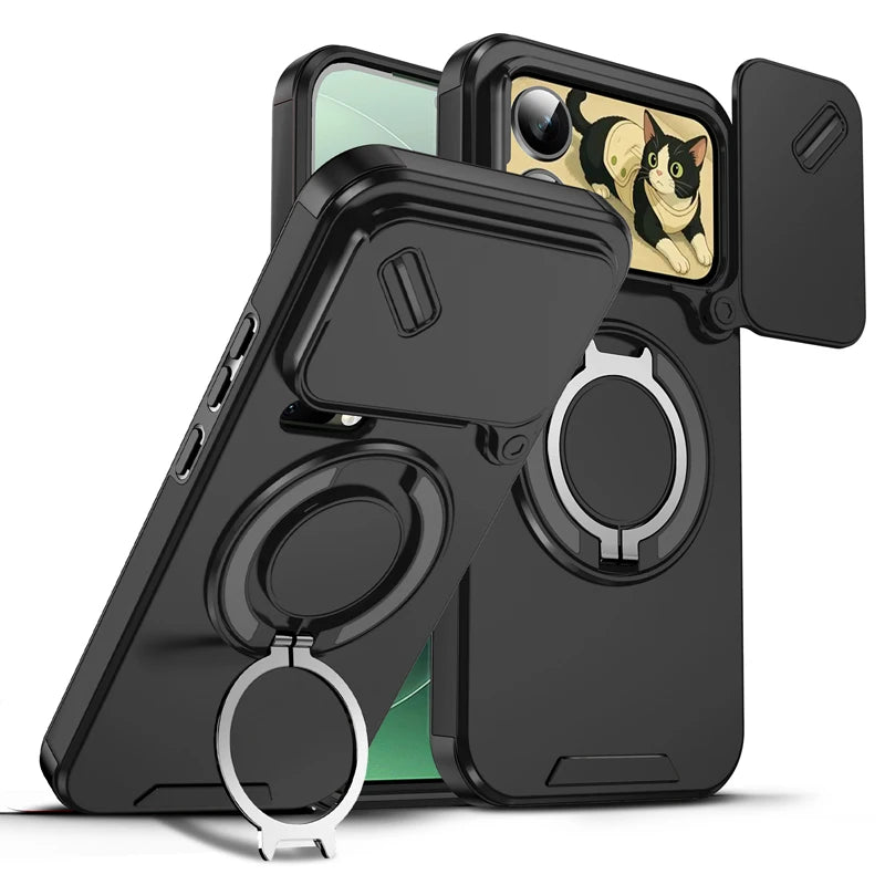 Xiaomi 17 Series Magnetic Case with Rotatable Ring Stand