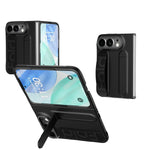Soft-Touch Silicone Kickstand Case with Integrated Finger Ring Strap for iPhone Duo